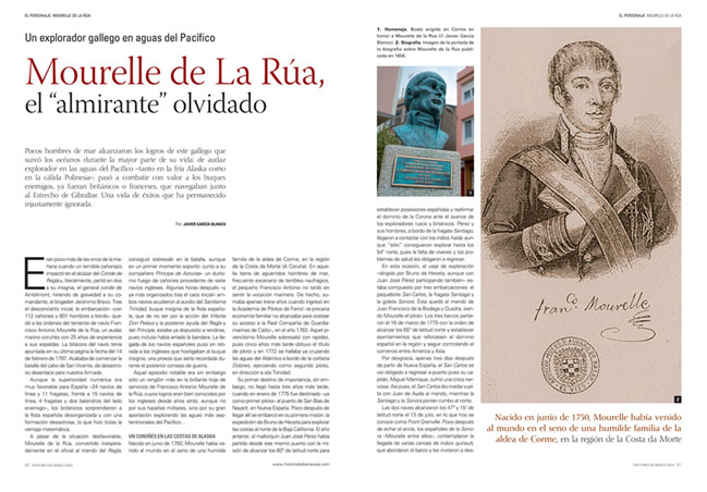 Reportaje sobre Mourelle de la R&uacute;a en revista Historia de Iberia Vieja